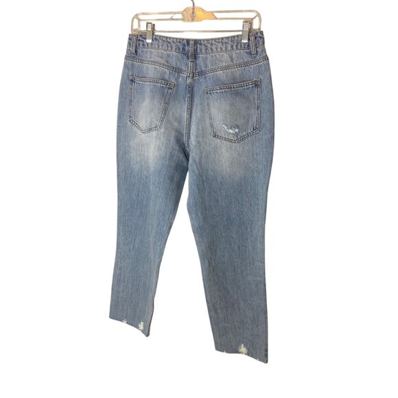 NWT Slim Straight High Rise Sz 9 Mom No Boundaries Light Wash Cotton Jeans - Picture 4 of 5